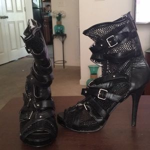 Black high heel boots